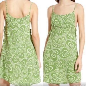 Lisa Says Gah Yolanda heart Green Spaghetti Strap Sundress